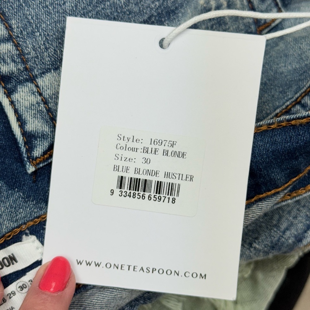 One Teaspoon Blue Blonde Hustler Shorts, Size 30 Paint Splatter Slouchy Shorts - Picture 4 of 9